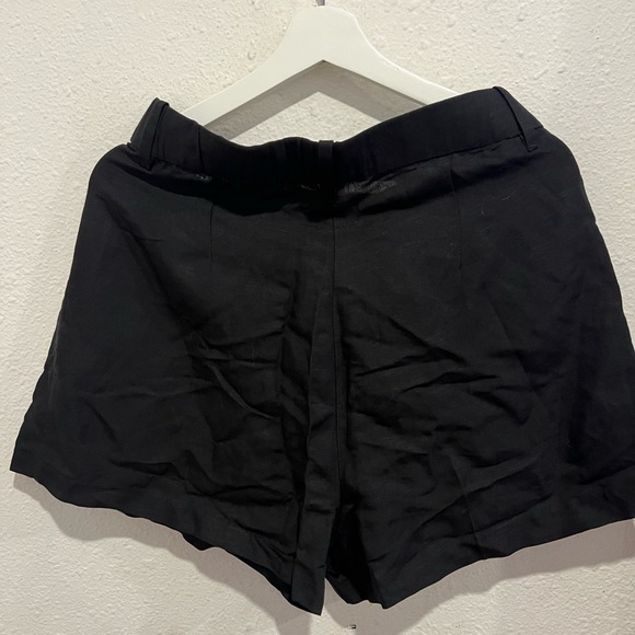 H&M linen blend Elegant Black High Waist Women's Shorts - Picture 3 of 3